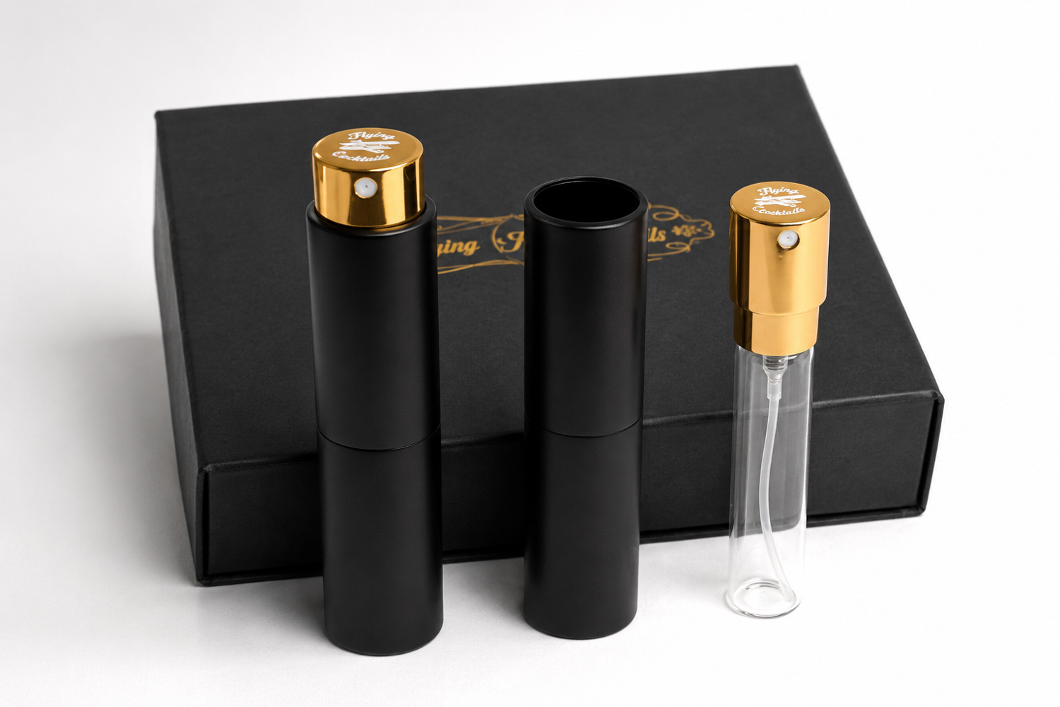 The Aviator Kit — sprayer set in structured travel case